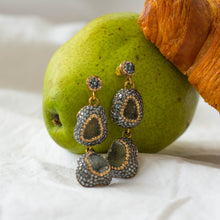 Sterling Silver Green Druzy Drops
