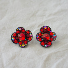 Rockin' Ruby Flower Earrings