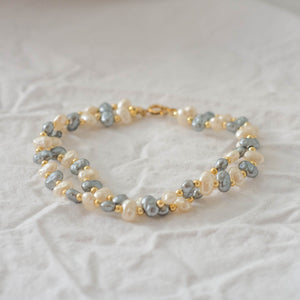 Faux Freshwater Pearl Double Bracelet