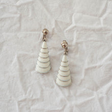 White + Silver Drop Clip-on Earrings