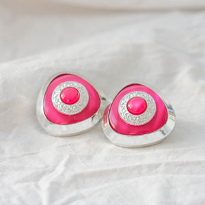 Retro Chic Pink Earrings