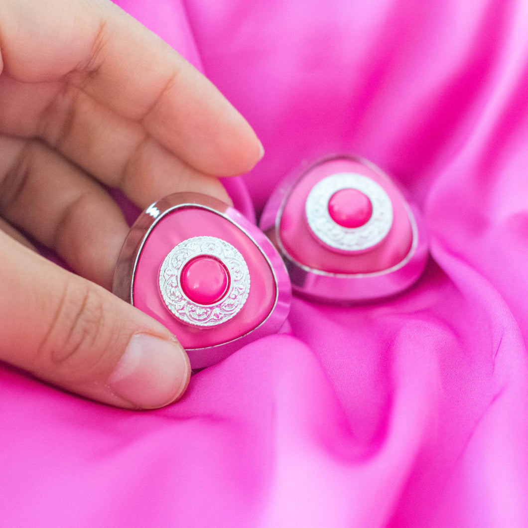 Retro Chic Pink Earrings