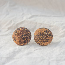 Vintage Snake Embossed Leather Earrings