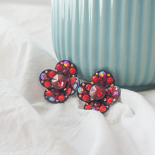 Rockin' Ruby Flower Earrings