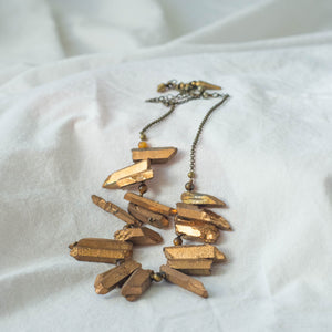 Golden Prism and Tiger Eye Necklace