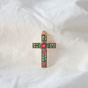 Italian Mosaic Cross Pendant