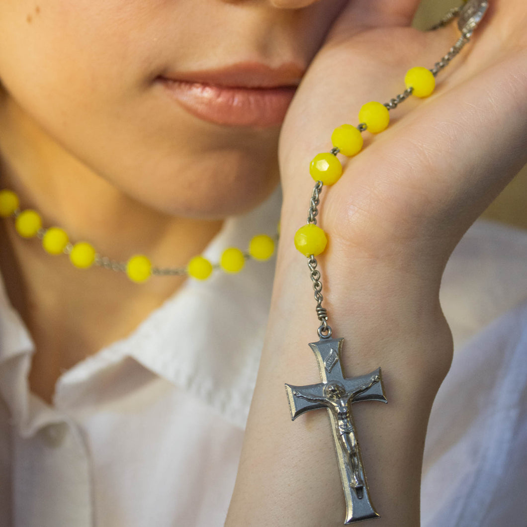 Yellow Rosary Beads