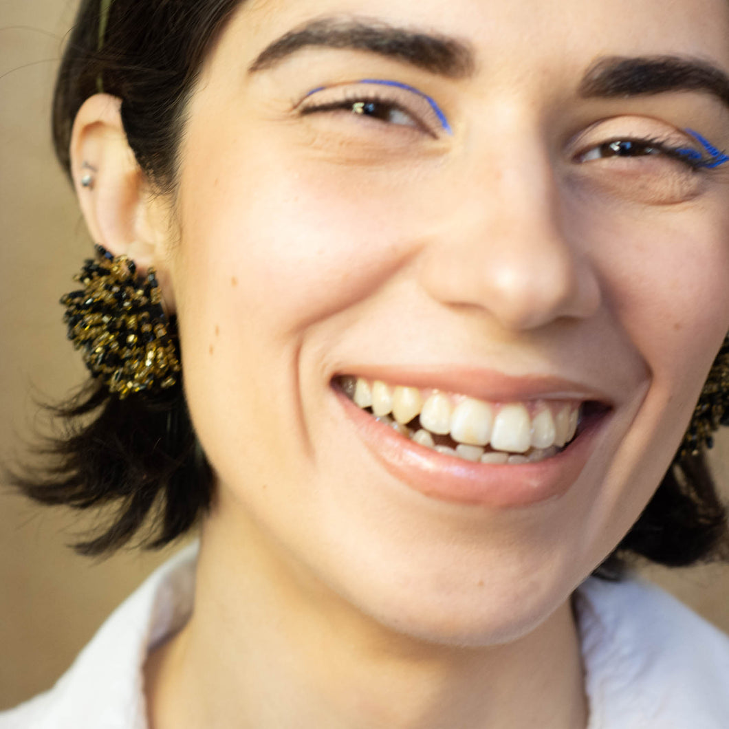 Spangled Beaded Earrings Made in Japan