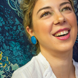Modern Blues Clip On Earrings