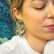 Flower Dangle Clip on Earrings