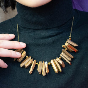 Golden Prism and Tiger Eye Necklace