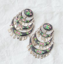 Flower Dangle Clip on Earrings