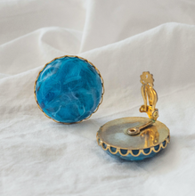 Modern Blues Clip On Earrings
