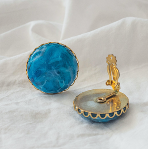 Modern Blues Clip On Earrings