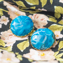 Modern Blues Clip On Earrings